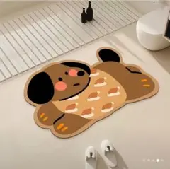 【新品未使用品】犬柄フロアマット お風呂場マット　キッチンマット