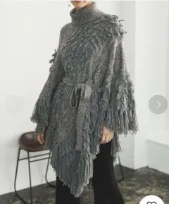 新品、未使用 alexiastamニットポンチョ(グレー)
