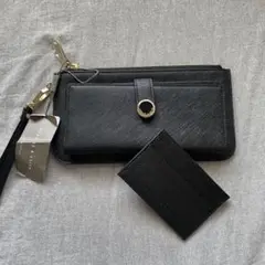 【訳あり新品タグ付き】CHARLES＆KEITH　長財布　カードケース付き　黒