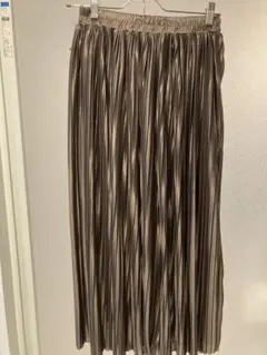 (新品)ブラウン プリーツスカート ウエストゴム長さ80cm