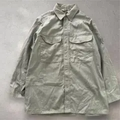 訳あり品】Jichodo ジチョウドウ 長袖シャツ　Yシャツ緑メンズ無地