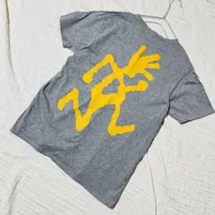 【グラミチ】バックプリント Tシャツ 古着 メンズ 半袖 グレー 刺繍