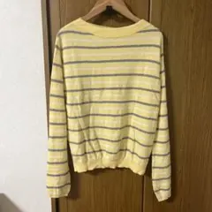 【美品】PURIFIER カシミヤ100% ストライプセーター サイズ38