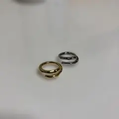 ゴールド シルバー ツイストリング 2個セット