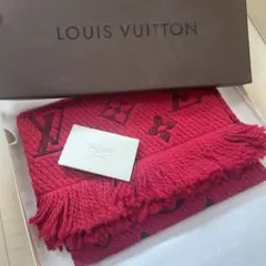 【美品】Louis Vuitton レッド マフラー
