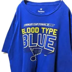 ファナティクス スタンレーカップルイスブルース ロゴ Tシャツブルー青L古着
