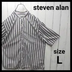 【steven alan】Stripe Bandcollar Shirt　390