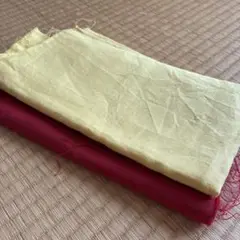 C&Sオリジナルリネン麻(リネン)生地セット 黄色と赤　105cm✖️50cm