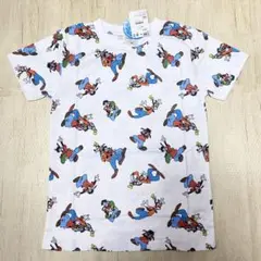 ディズニー　半袖　Tシャツ　総柄　グーフィー　マックス　白　130 ホワイト
