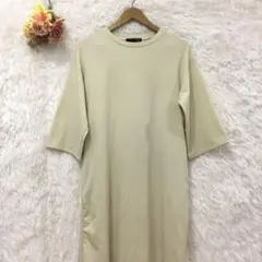 ★シュガースプーン★バック プリーツ ワンピース 【F】 半袖 アイボリー