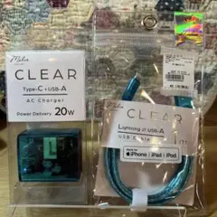 Molia CLEAR AC Charger 20W と1mのケーブル
