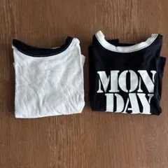 モンミミ　Tシャツ ホワイト/ブラックxs