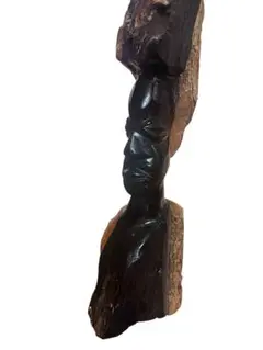 アフリカンアート 黒檀木製彫刻 約30cm