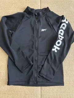 Reebok 黒 長袖 フルジップ ラッシュガード