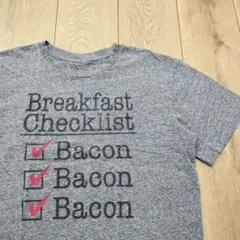 US古着 キッズT ベーコン Breakfast checklist Bacon