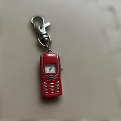 レッド携帯電話型キーホルダー