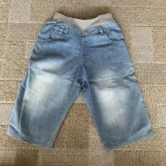 【美品】しまむらデニム風ハーフパンツ ライトブルー