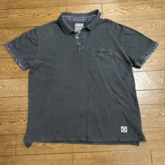 Desigual 刺繍ロゴドットプリント切り替えしポロシャツ