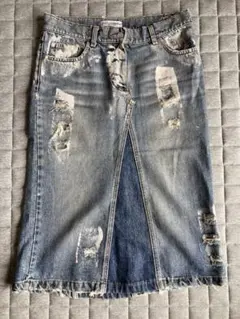 DOLCEu0026GABBANA ダメージ加工 デニムスカート イタリア製 42