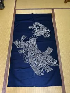 ネイビー 和風模様 のれん