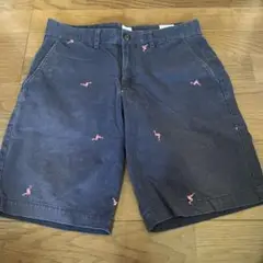 GAP フラミンゴ刺繍 ネイビーショートパンツ