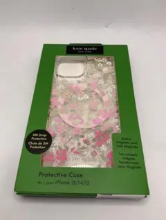【新品】 ケイトスペード iPhone 15/14/13 クリアケース　花柄②