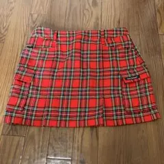 （K25623）ジャックバニー ゴルフ スカート サイズ1 赤チェック柄