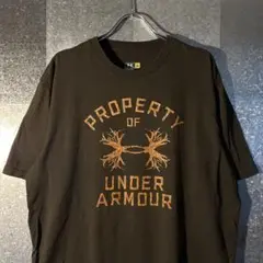 USA古着Tシャツ XLサイズ UNDER ARMOUR ブラウン