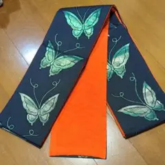 グリーンButterfly 蝶 半幅帯