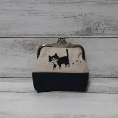 ねこちゃんの四角いがま(小)ナチュラル×ネービー