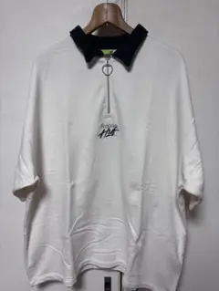 HUF ハーフジップ ポロシャツ XL ホワイト/グリーン