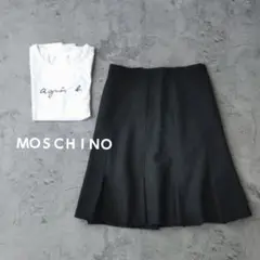 モスキーノ MOSCHINO【L】膝丈 ペプラム スカート 黒