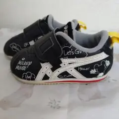 ASICS ミッキーマウス スニーカー 黒　14cm