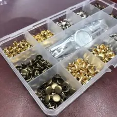 迅速発送！新品　レザークラフト 両面カシメ&打ち具セット カシメ