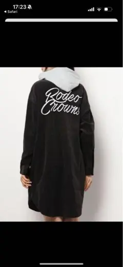 美品❣️【RODEO CROWNS】フード付キコーデュロイシャツワンピース　F