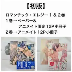 【初版】 ロマンチック・エレジー 1 2 アニメイト12P小冊子 ペーパー
