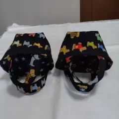 【ハンドメイド】ミニ布バスケット持ちて付き二つ
