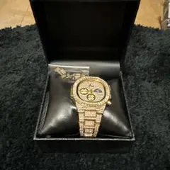 ICED OUT ゴールド クロノグラフ腕時計