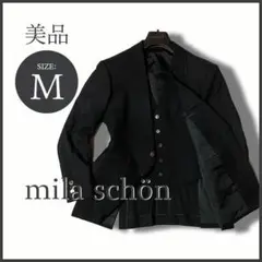 伊・mila schミラショーン 2ピースセットアップ ブラック×M小紋 極美品