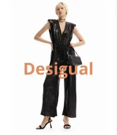 最終処分価格！Desigual 新品！スパンコールオールインワン　size L