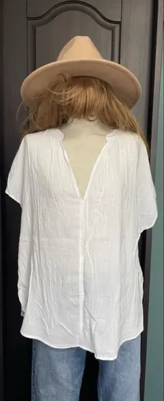 H&M Vネックデザイン シャツ トップス L ザラ