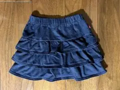 イーストボーイ◇3段フリルスカート◇120◇ネイビー 紺色◇デニム風