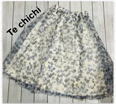 【タグ付き未使用】Te chichi 花柄フレアスカート M ポケット付き