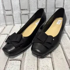 新品級 卑弥呼 ボリュームリボン パンプス ブラック 25.5cm