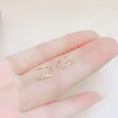60 ピアス ダブルフープピアス ジルコニア シルバー925 フープピアス