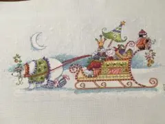 スノーマン　ウィンターシーズン　クロスステッチ刺繍完成品