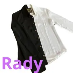 Rady バイカラー シースルー ブラウス シャツ 黒 白 M 未使用