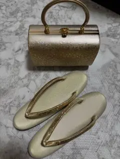 ★和装用バッグ★草履セット★創作御誂★ゴールド