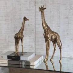 キリン オブジェ 置物 親子セット オーナメント オブジェ ヴィンテージ