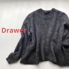 冬コーデ◆ドゥロワーDrawerすそフレア モヘヤラメ クロップドニット
